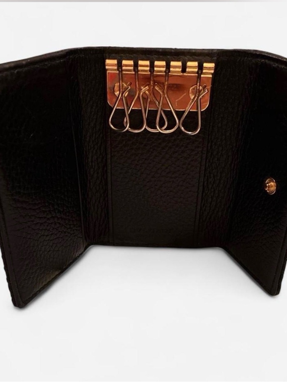 Bulgari Black Textured Card & Key Holder
